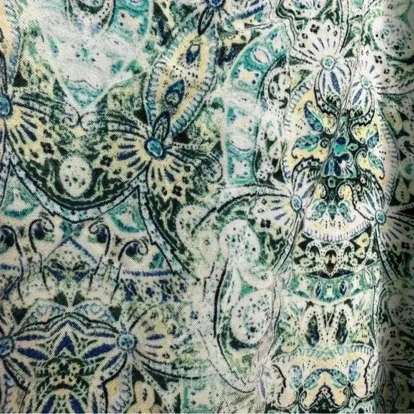 Sonoma Goods For Life Sleeveless Blouse Green Yellow / White Size Small - Picture 12 of 15